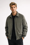 Men's Casual Transitional Jacket with Classic Collar and Zipper