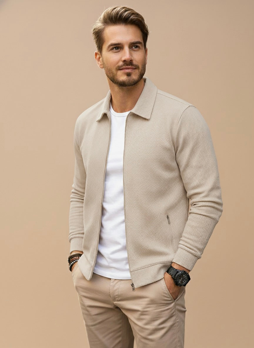 Men's Casual Zipper Vest with Stand-Up Collar