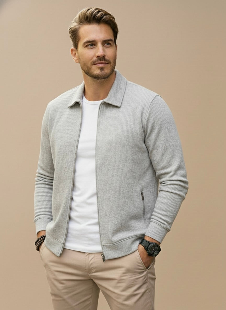 Men's Casual Zipper Vest with Stand-Up Collar