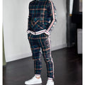 Men's Checkered Tracksuit Set with Zipper 0