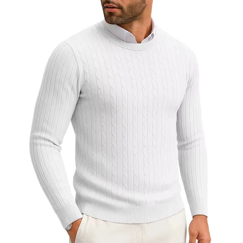 Men's Crewneck Cable Knit Sweater