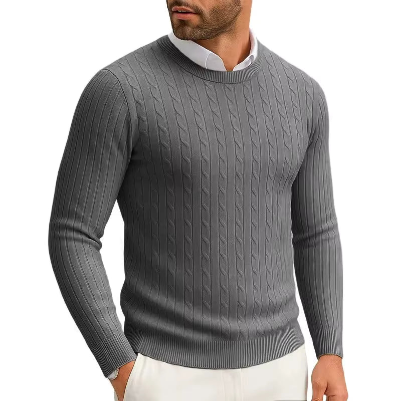 Men's Crewneck Cable Knit Sweater