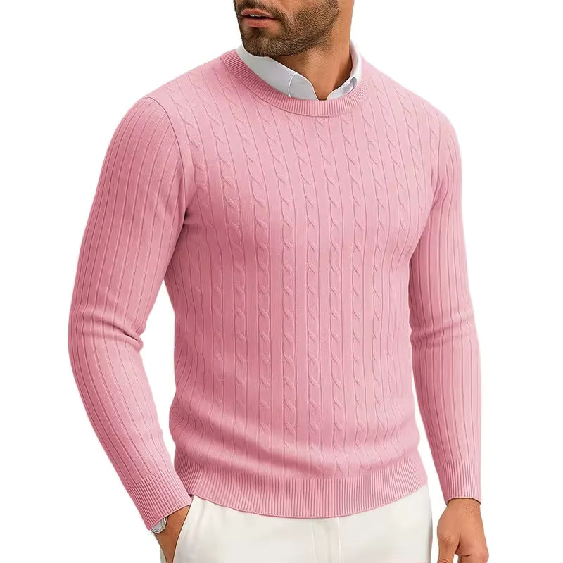 Men's Crewneck Cable Knit Sweater