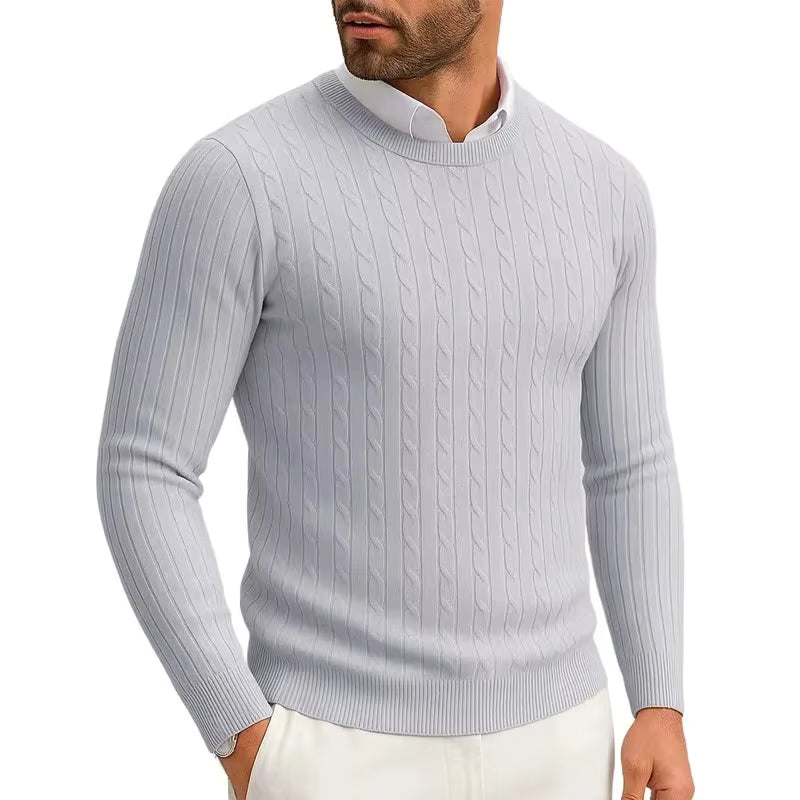 Men's Crewneck Cable Knit Sweater
