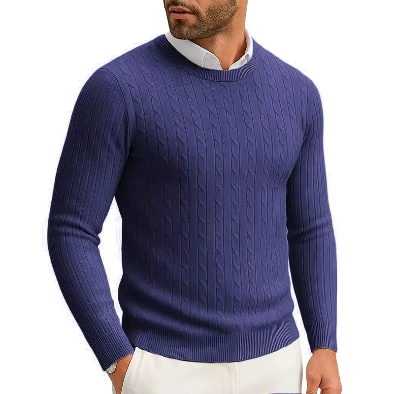 Men's Crewneck Cable Knit Sweater