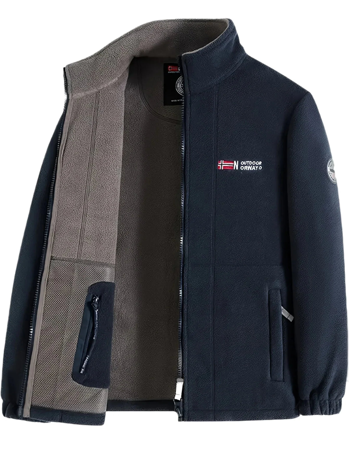 Men's Fleece Jacket with Collar for Outdoor Activities 0