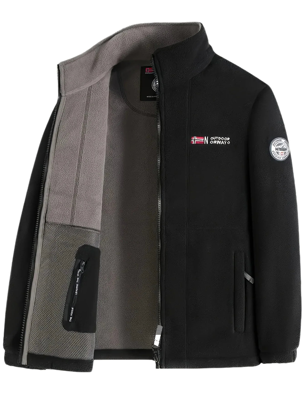 Men's Fleece Jacket with Collar for Outdoor Activities 10