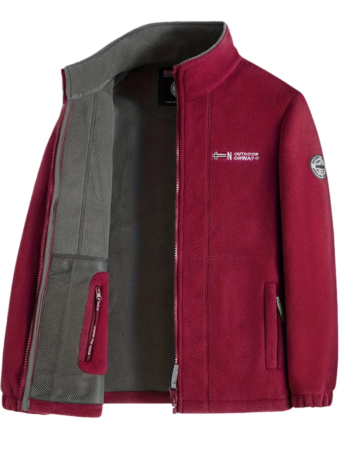 Men's Fleece Jacket with Collar for Outdoor Activities 11