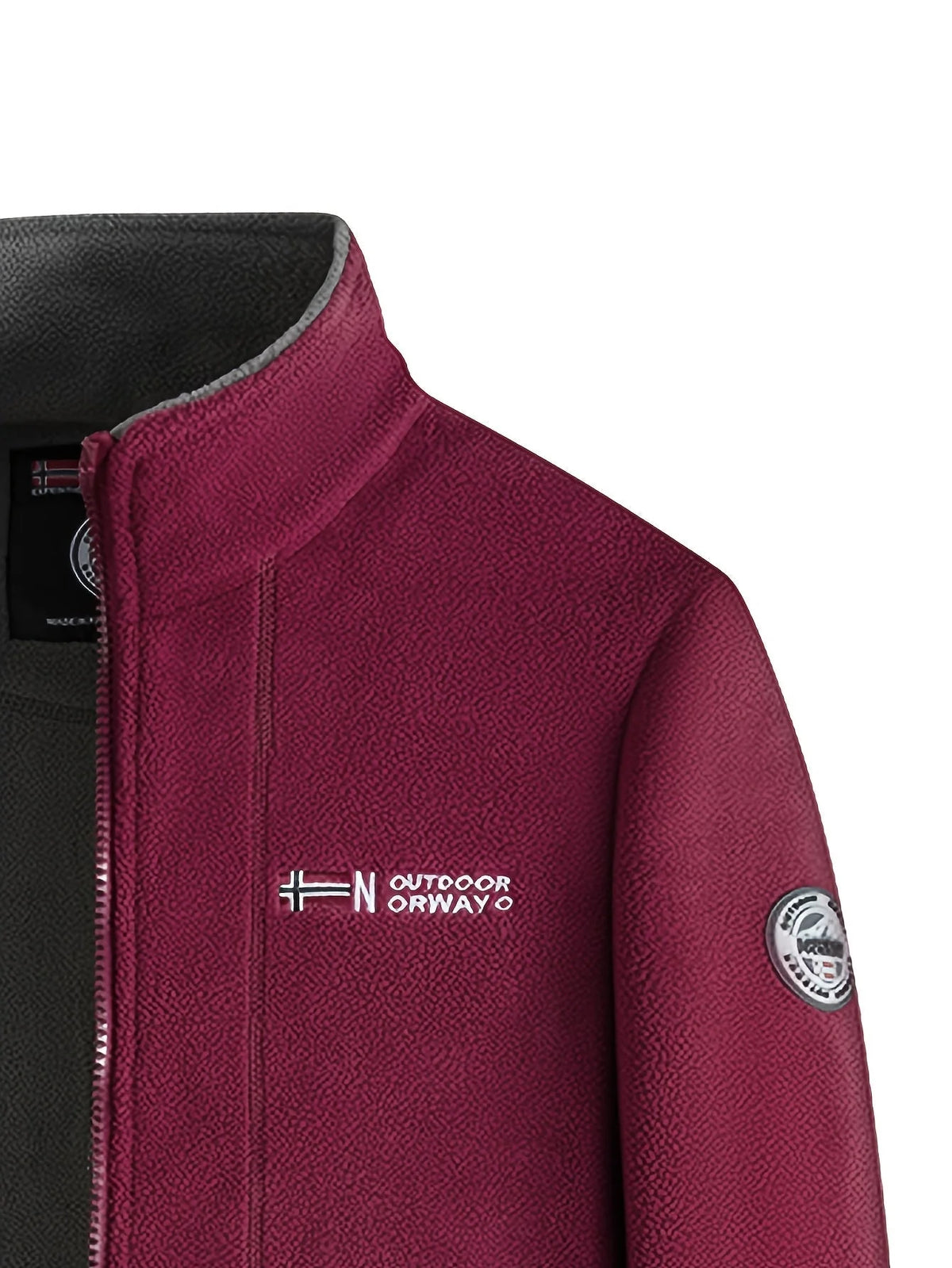 Men's Fleece Jacket with Collar for Outdoor Activities 3