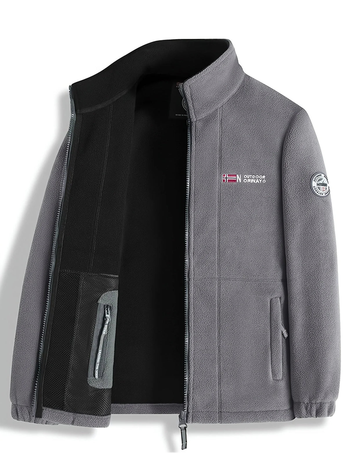 Men's Fleece Jacket with Collar for Outdoor Activities 9