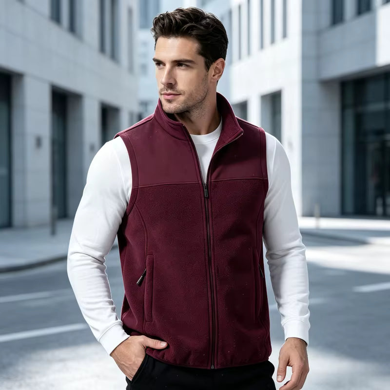 Men's Fleece Stand Collar Vest