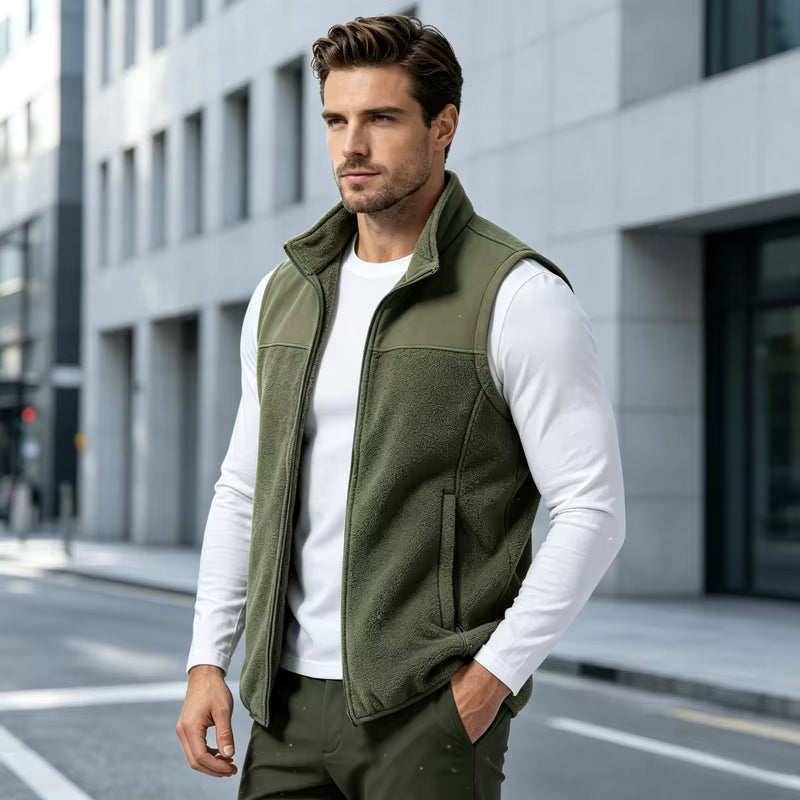 Men's Fleece Stand Collar Vest