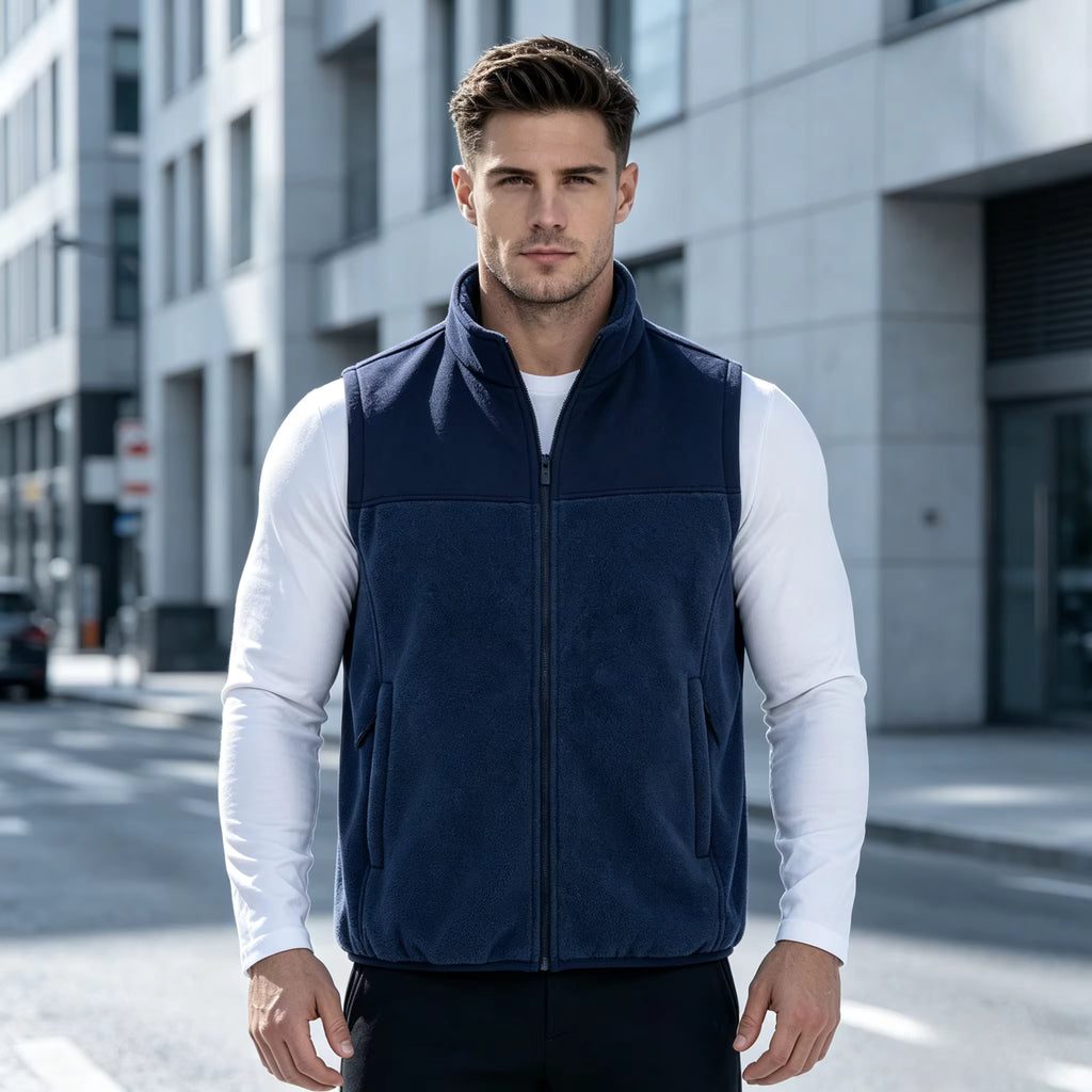Men's Fleece Stand Collar Vest