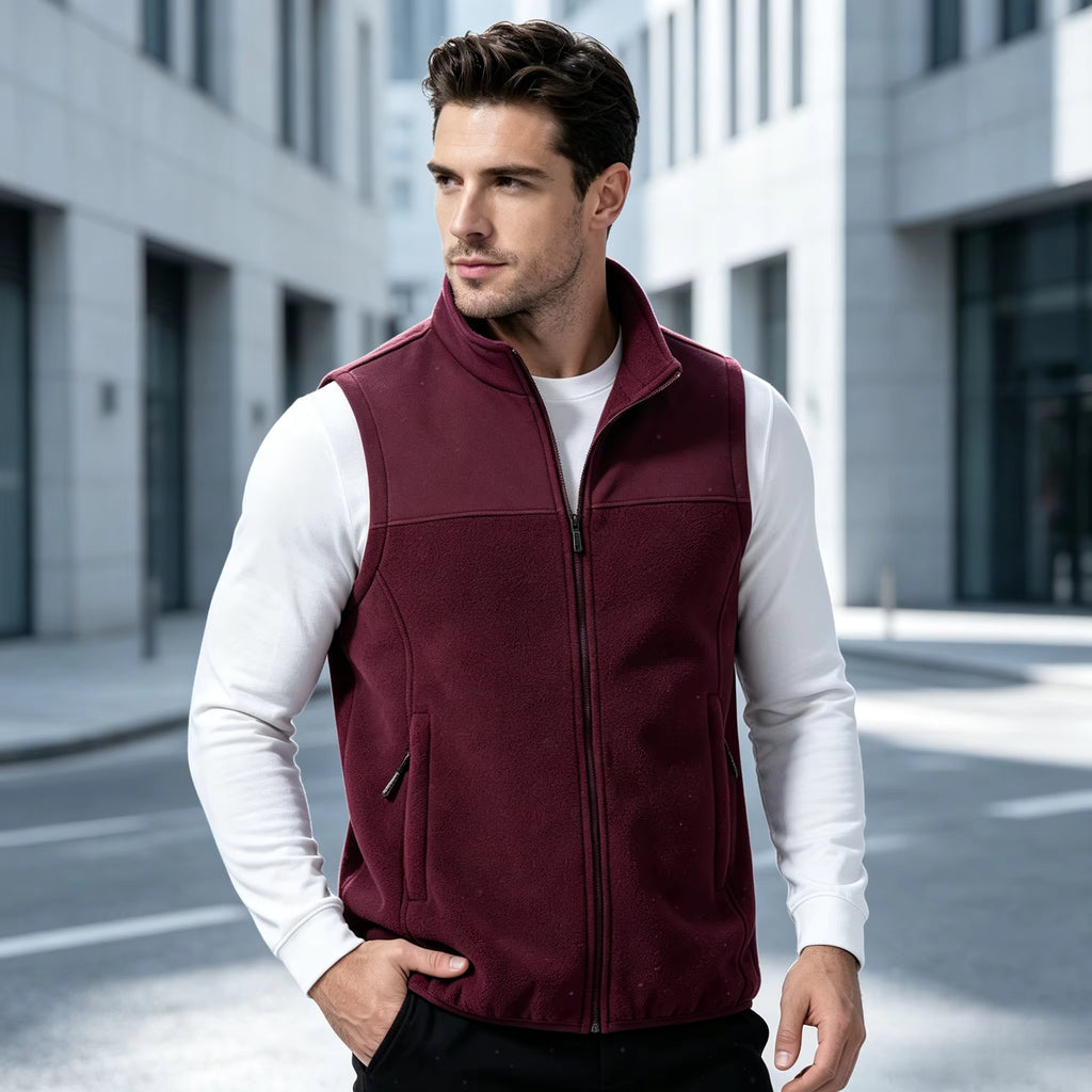 Men's Fleece Stand Collar Vest