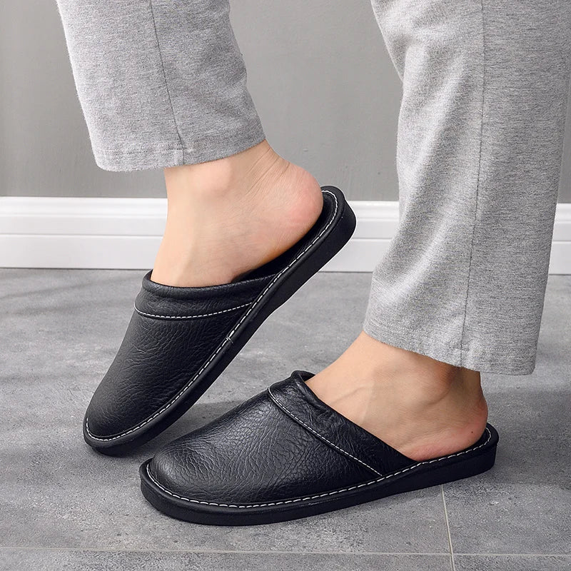 Men's Leather Slippers – Stylish Comfort