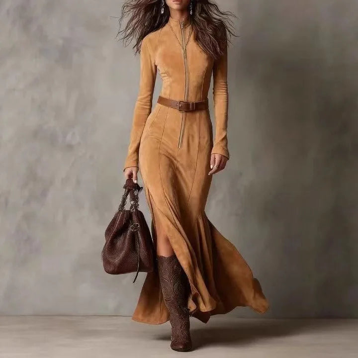 Womens Elegant Maxi Dress with Side Slit