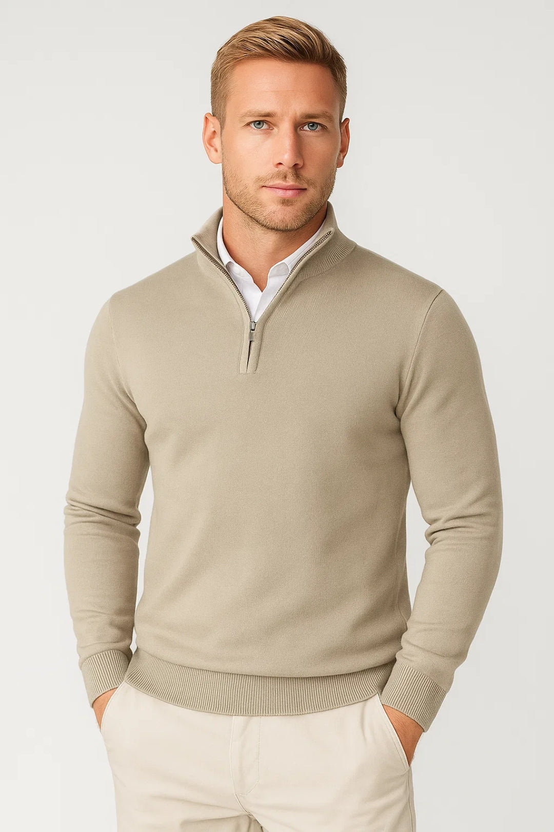 Men's Quarter-Zip Sweater – Soft & Warm Stylish Knit