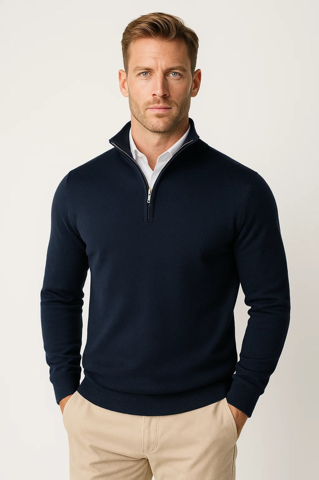 Men's Quarter-Zip Sweater – Soft & Warm Stylish Knit
