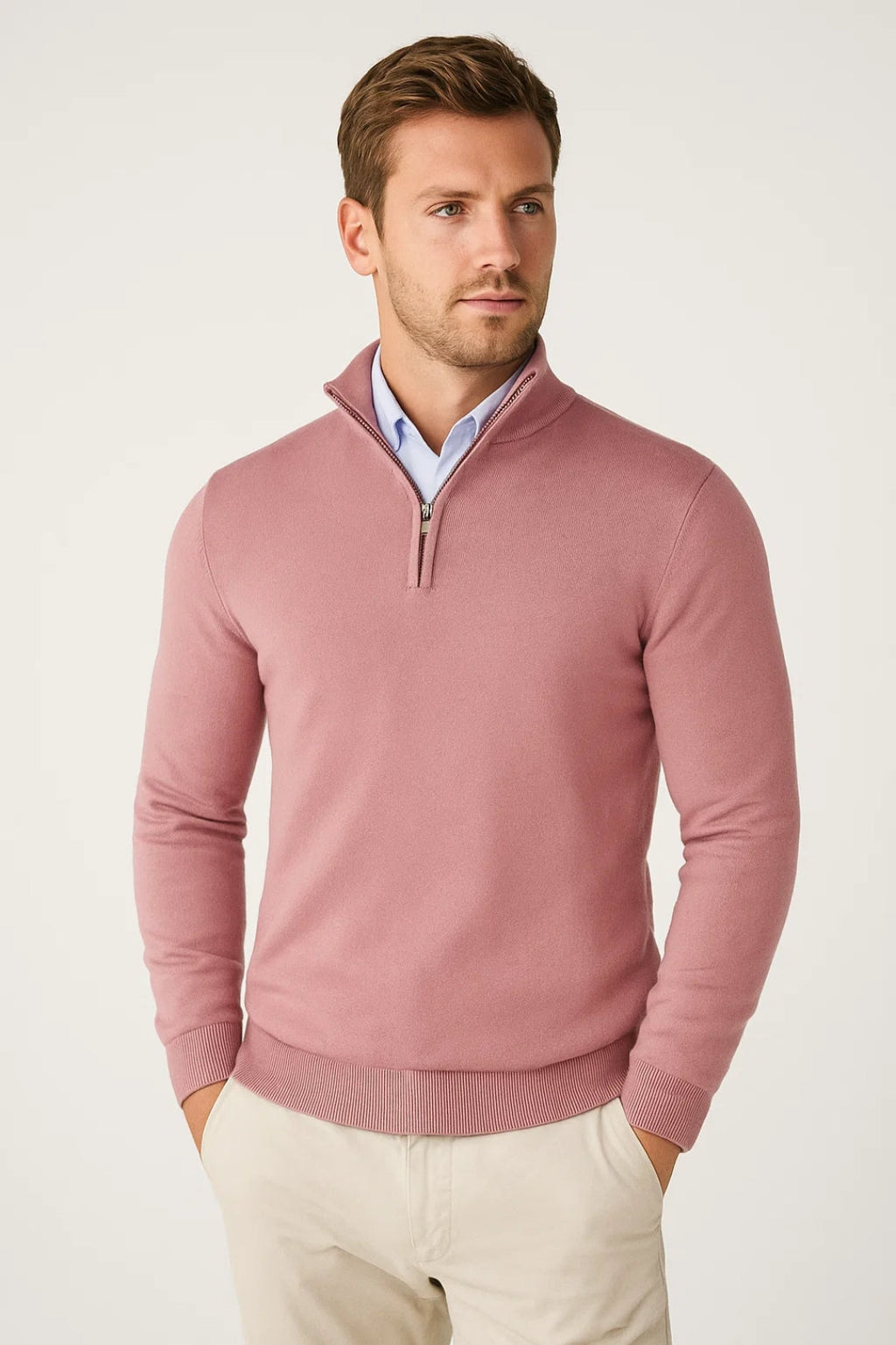 Men's Quarter-Zip Sweater – Soft & Warm Stylish Knit