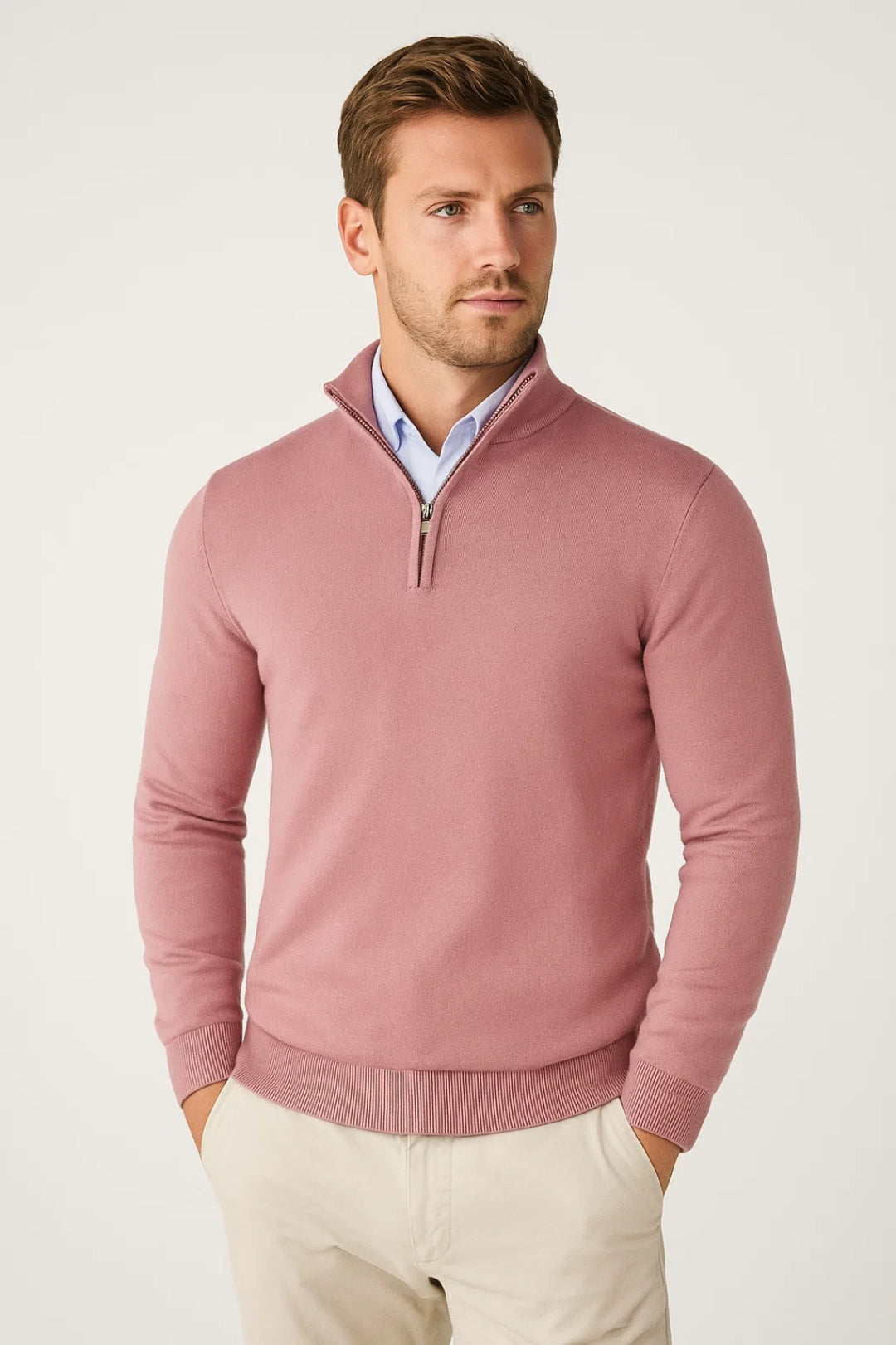 Men's Quarter-Zip Sweater – Soft & Warm Stylish Knit