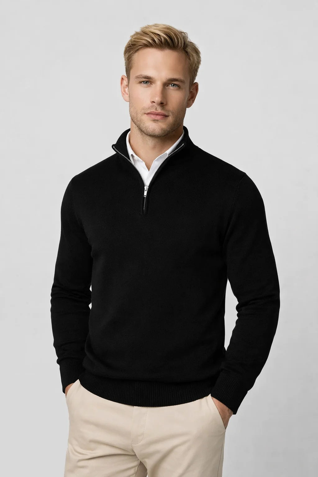Men's Half Zip Sweater for Cold Weather Comfort 0