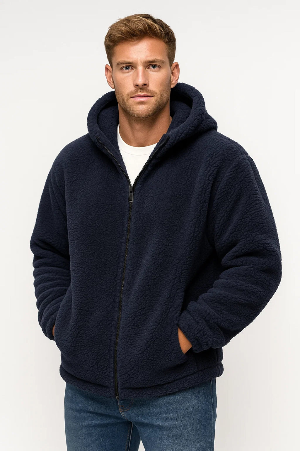 Men's Hoodie – Cozy Teddy Fleece Zip