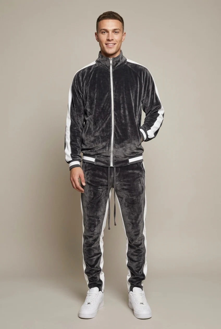 Men's Jogger Set - Velvet Two-Piece Tracksuit