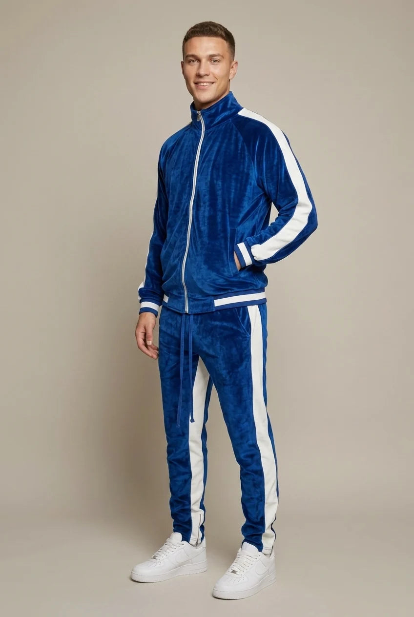 Men's Jogger Set - Velvet Two-Piece Tracksuit