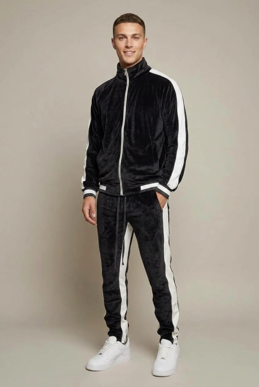 Men's Jogger Set - Velvet Two-Piece Tracksuit