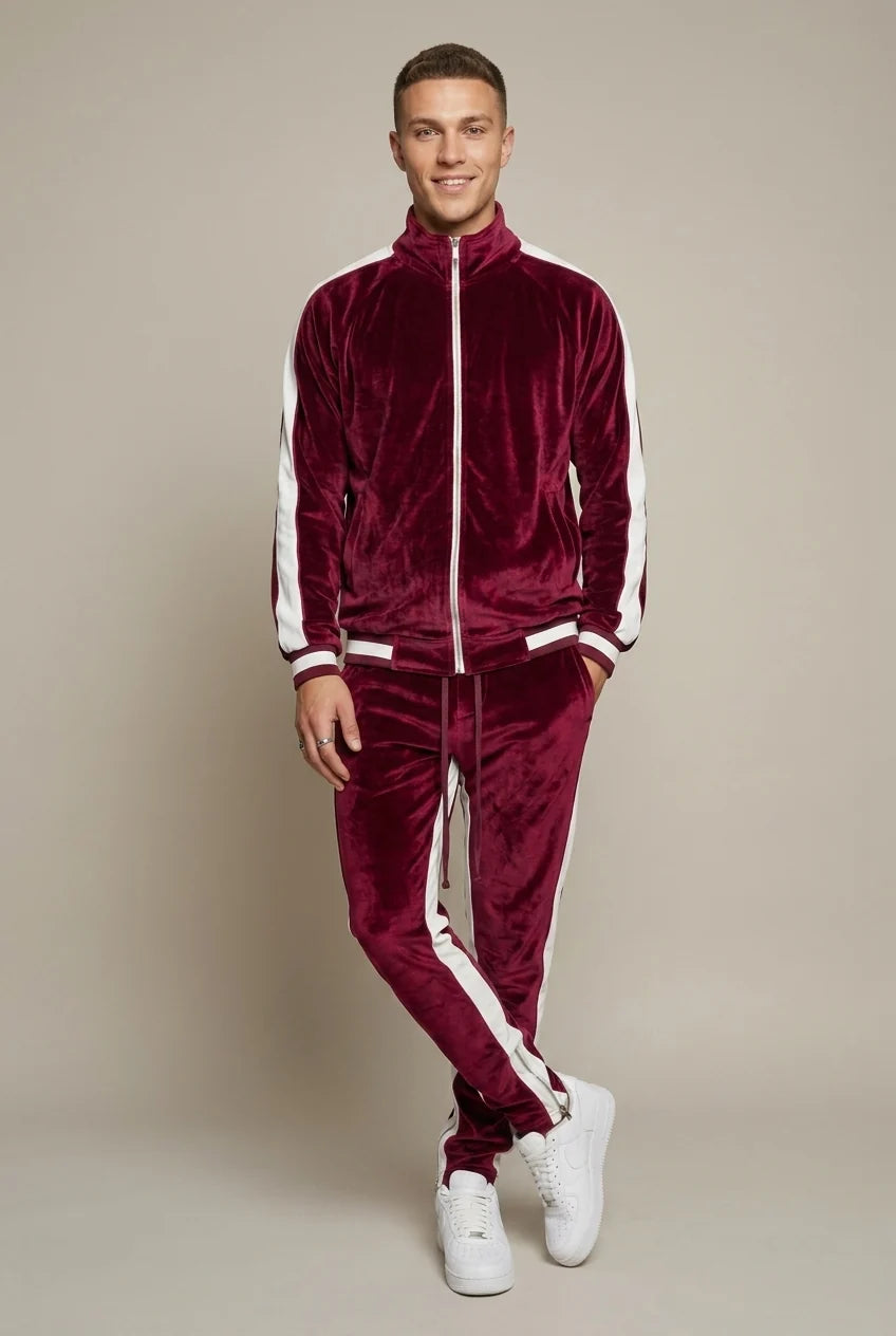 Men's Jogger Set - Velvet Two-Piece Tracksuit