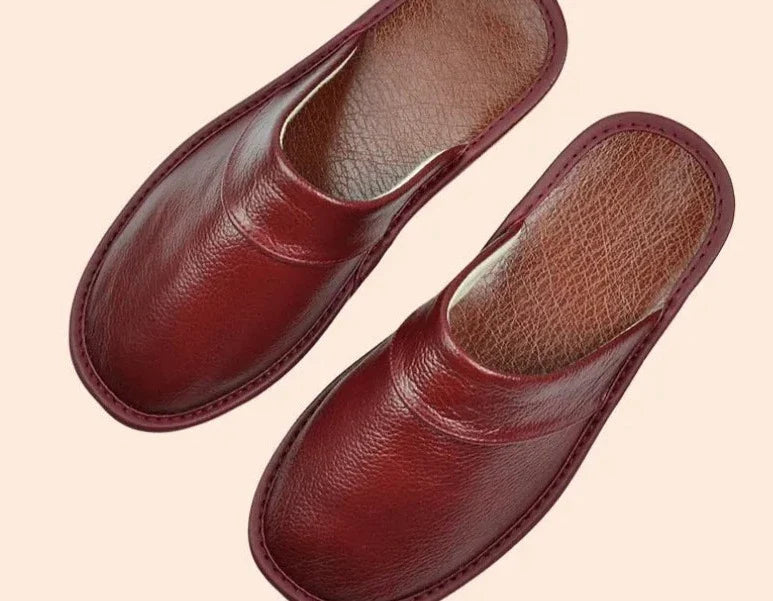 Men's Leather Slippers – Stylish Comfort for Autumn and Winter