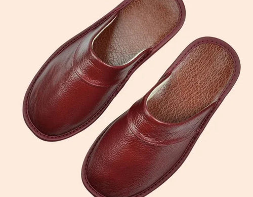 Men's Leather Slippers – Stylish Comfort for Autumn and Winter