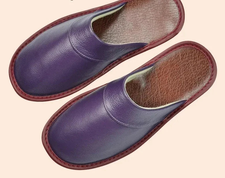 Men's Leather Slippers – Stylish Comfort for Autumn and Winter