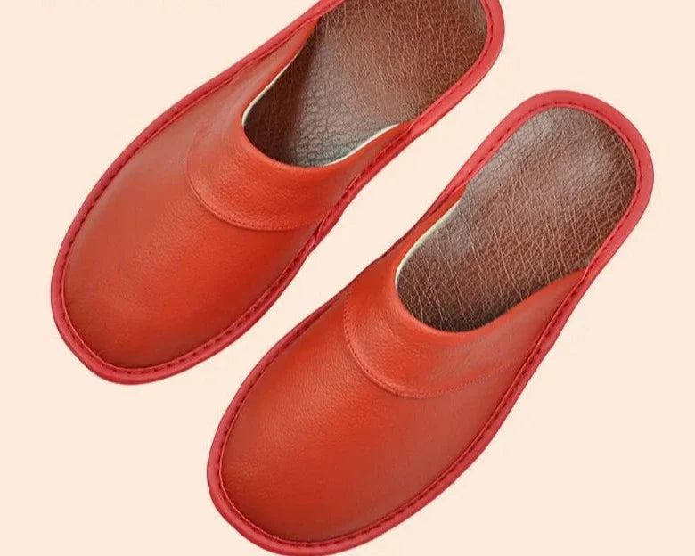 Men's Leather Slippers – Stylish Comfort for Autumn and Winter