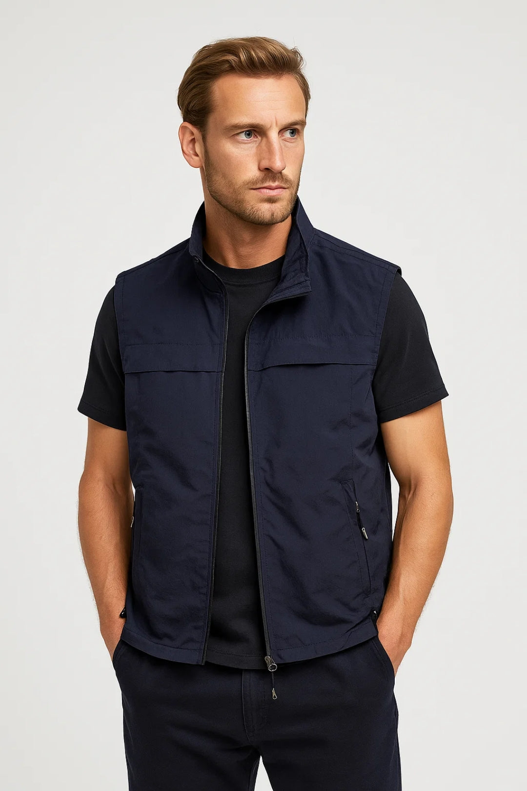 Men's Lightweight Bodywarmer with Multiple Pockets