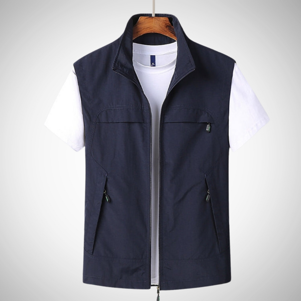 Men's Lightweight Utility Vest with Multiple Pockets