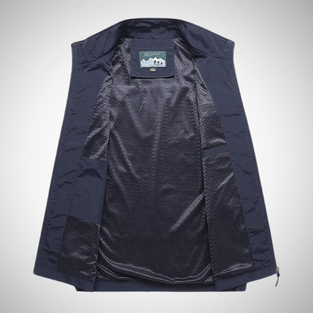 Men's Lightweight Utility Vest with Multiple Pockets