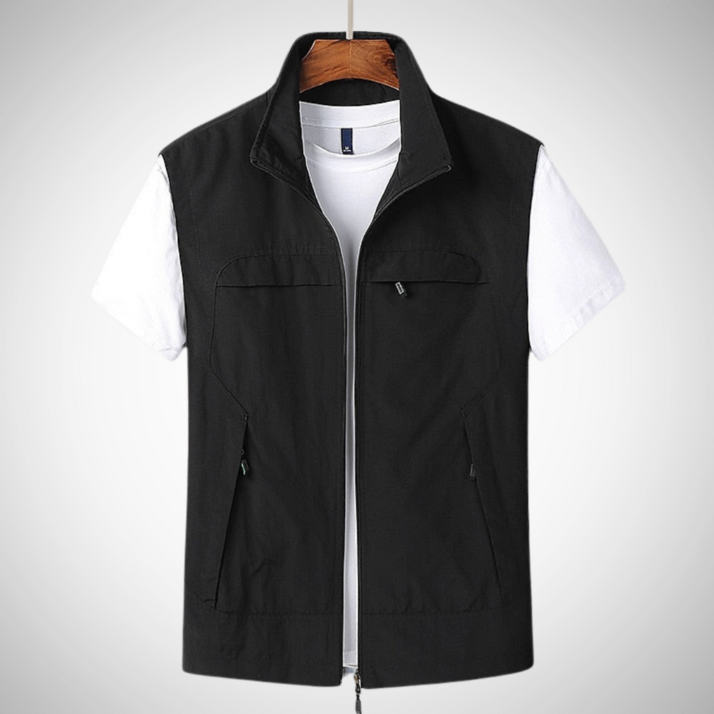 Men's Lightweight Utility Vest with Multiple Pockets