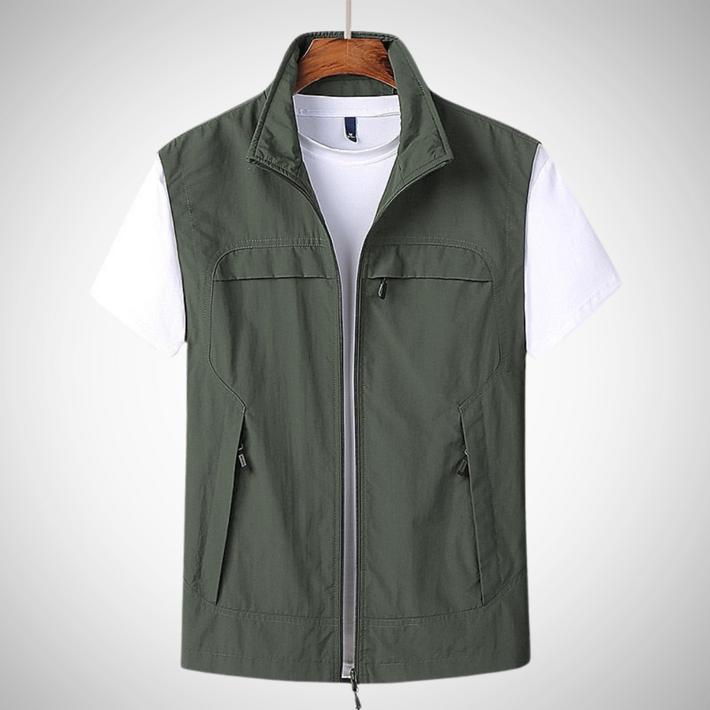 Men's Lightweight Utility Vest with Multiple Pockets