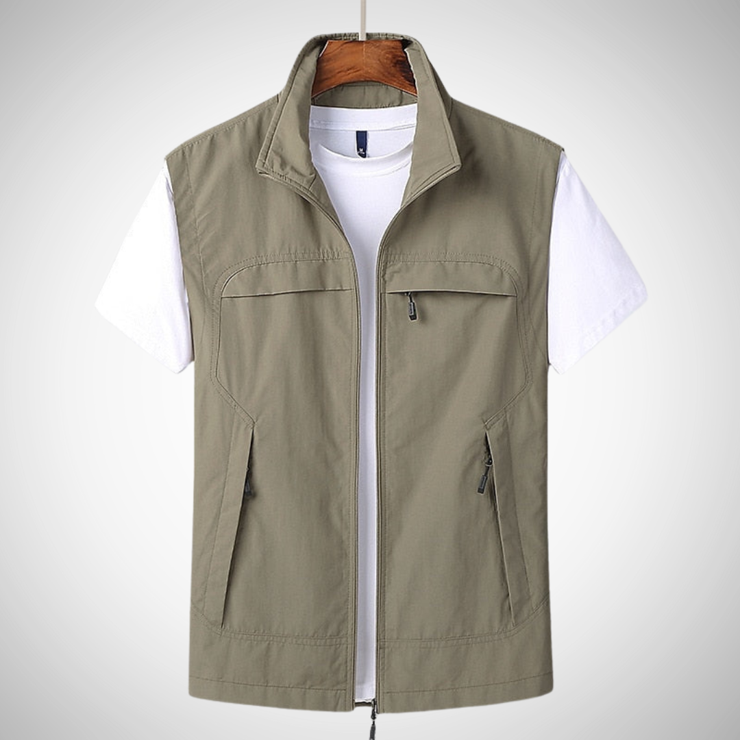 Men's Lightweight Utility Vest with Multiple Pockets