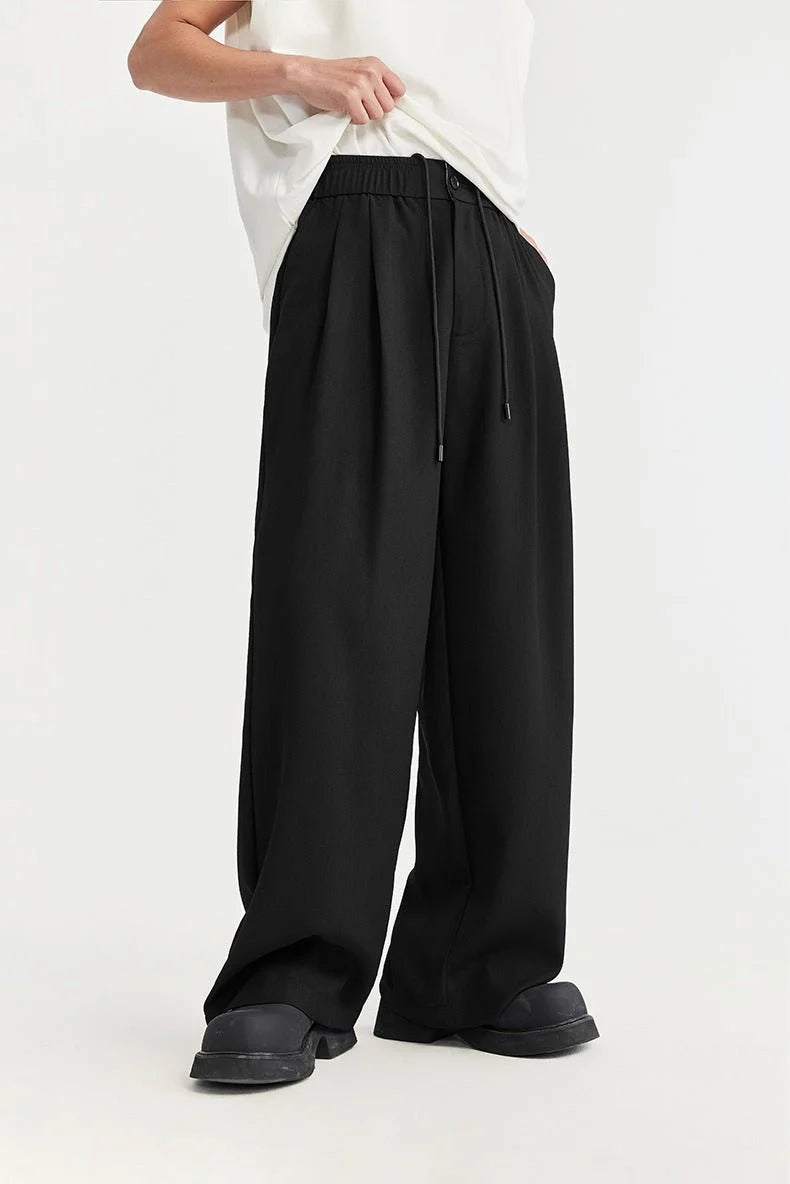 Men's Linen Wide Leg Drawstring Trousers 1