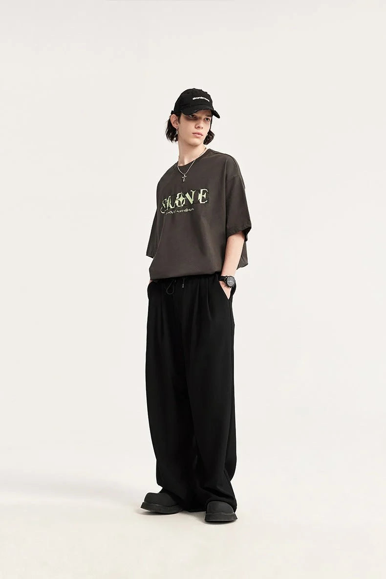 Men's Linen Wide Leg Drawstring Trousers 3