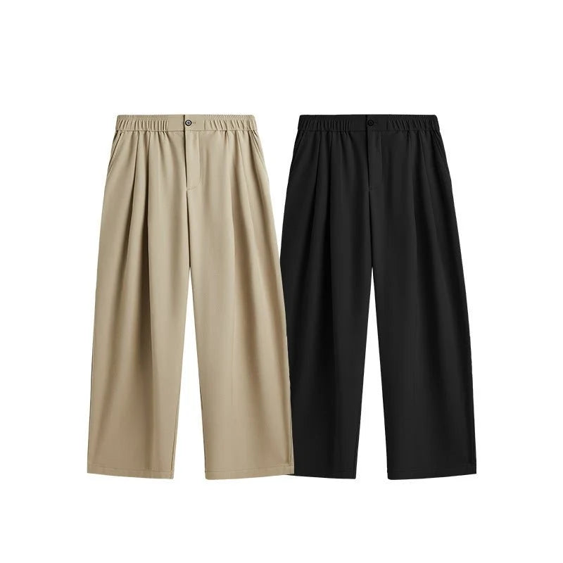 Men's Linen Wide Leg Drawstring Trousers 7