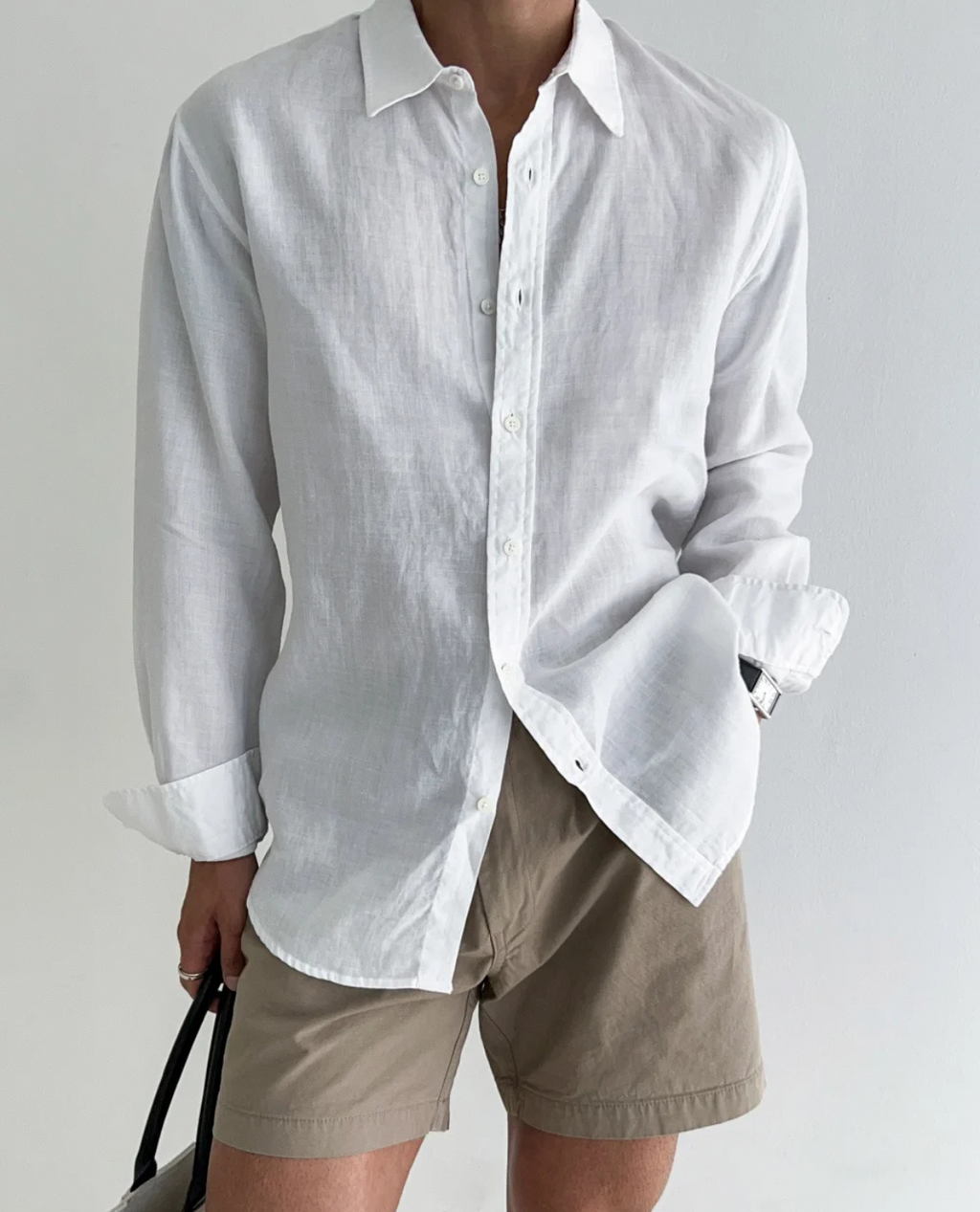 Men's Long Sleeve Linen Shirt - Relaxed Fit Casual Style