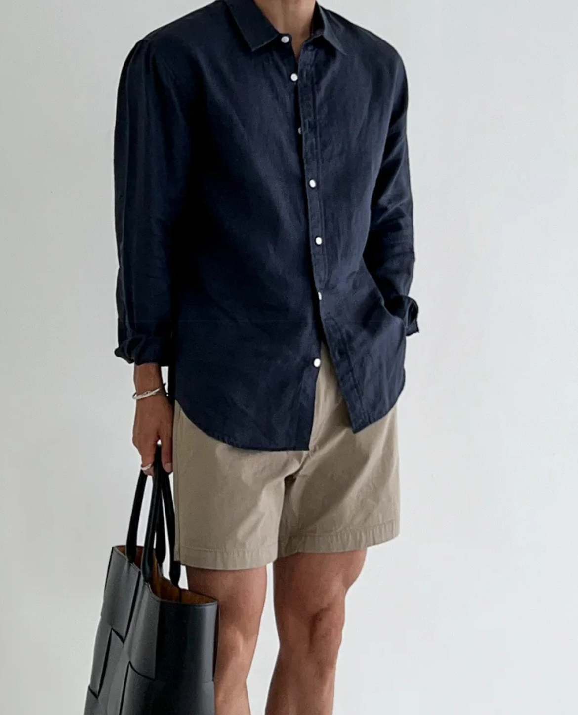 Men's Long Sleeve Linen Shirt - Relaxed Fit Casual Style