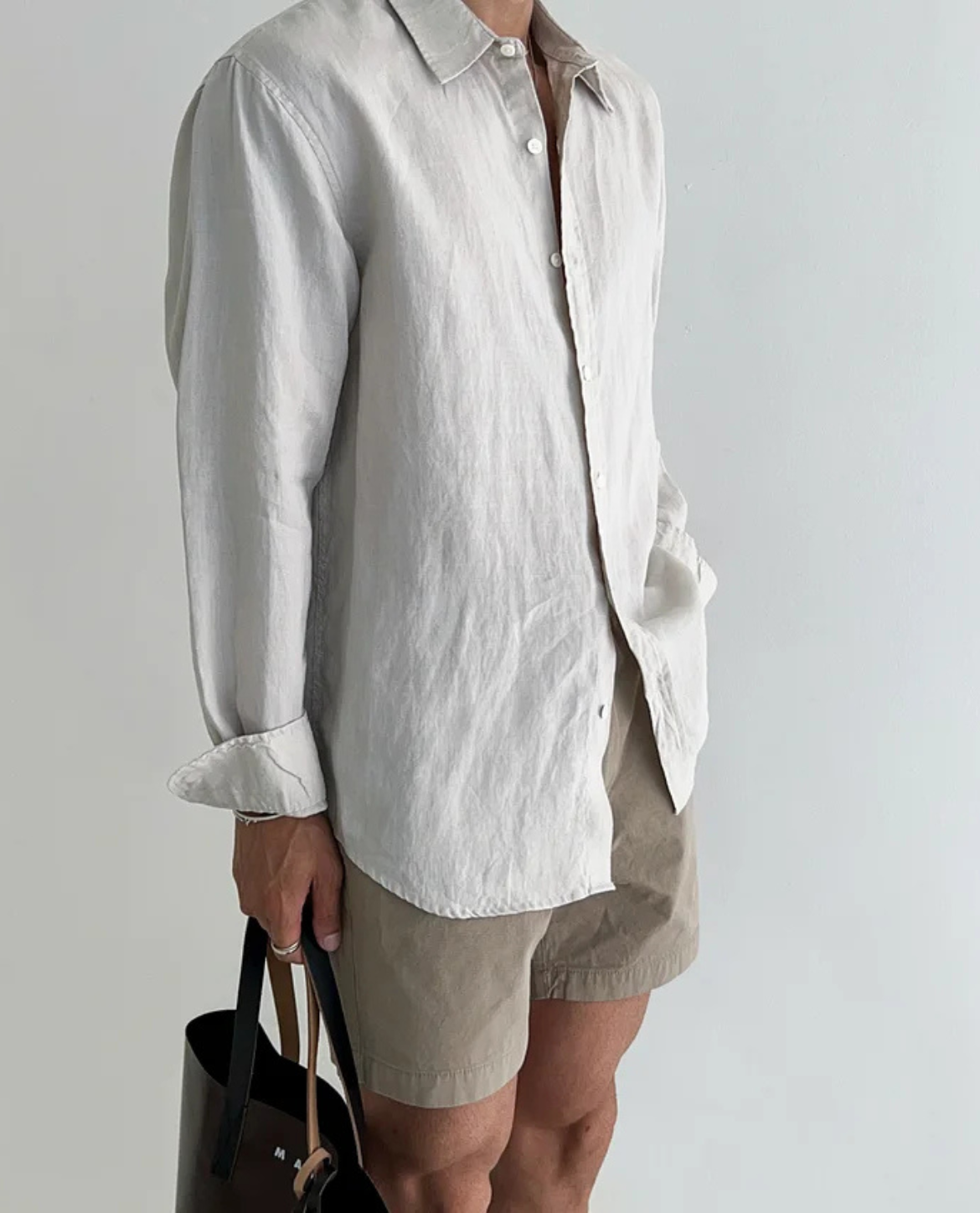 Men's Long Sleeve Linen Shirt - Relaxed Fit Casual Style
