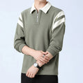 Men's Long Sleeve Zip Neck Polo Sweater