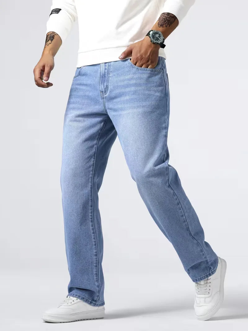 Men's Loose Fit Straight Leg Jeans