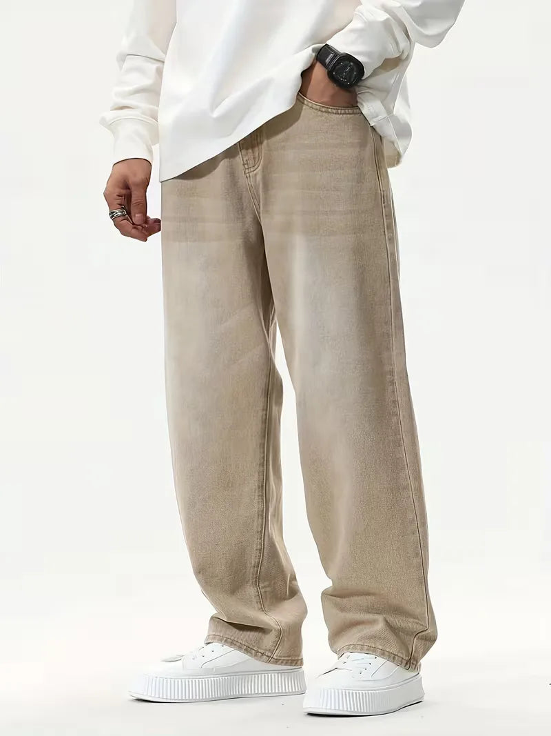 Men's Loose Fit Wide Leg Jeans for Casual Style