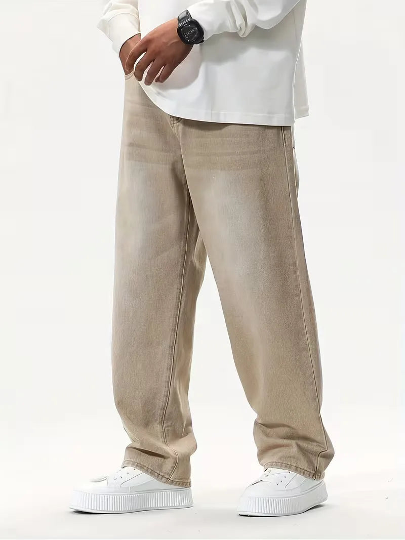 Men's Loose Fit Wide Leg Jeans for Casual Style